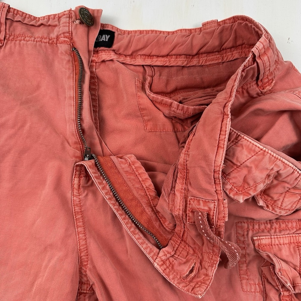 VTG‎ XRay Mens Herringbone Cargo Shorts 40 X 15 Faded Red Military Skater Y2K - Picture 11 of 16
